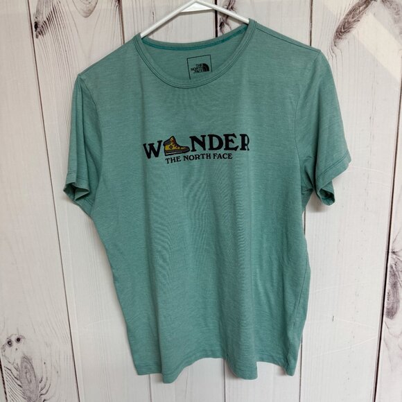 The North Face Wander Tee Women’s Large Seafoam Graphic EUC - Picture 1 of 10